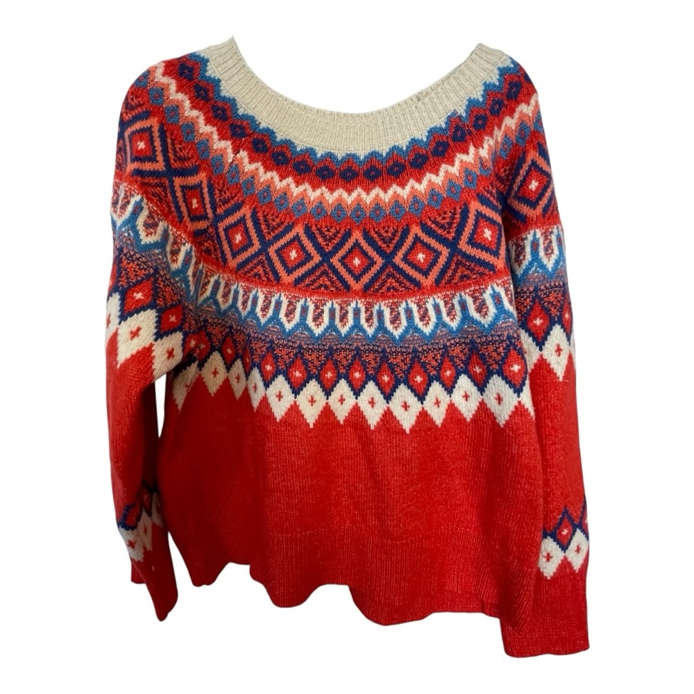 St. John's Bay Red and Blue Crew Neck Sweater